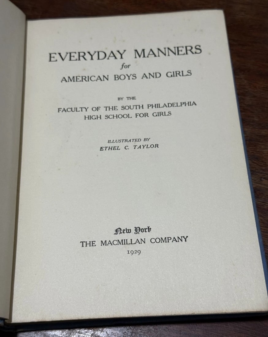 Everyday Manners for American Boys and Girls 1929 S. Philadelphia Girls HS HC - 4