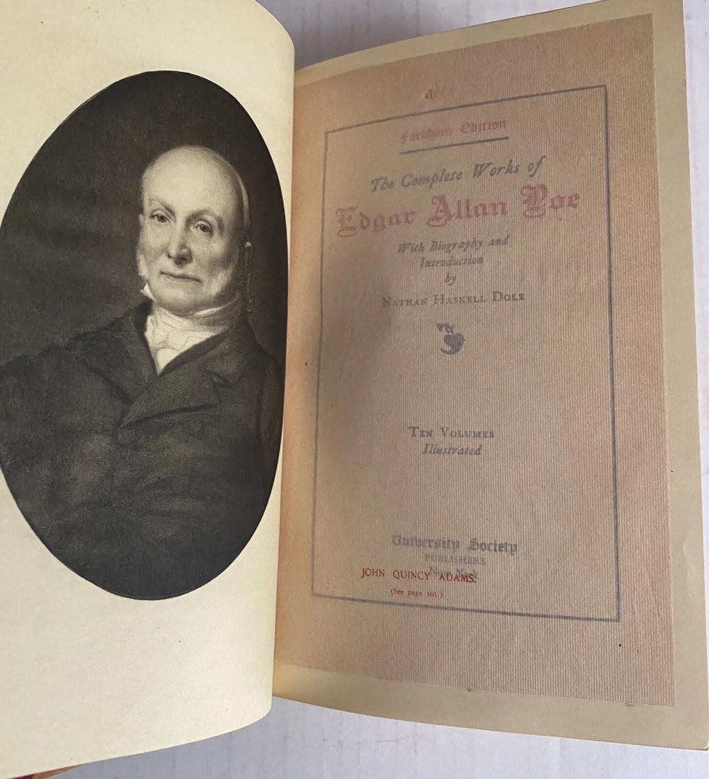 The Complete Works of Edgar Allan Poe 1908 Leather University Royal Ed. RARE - 5