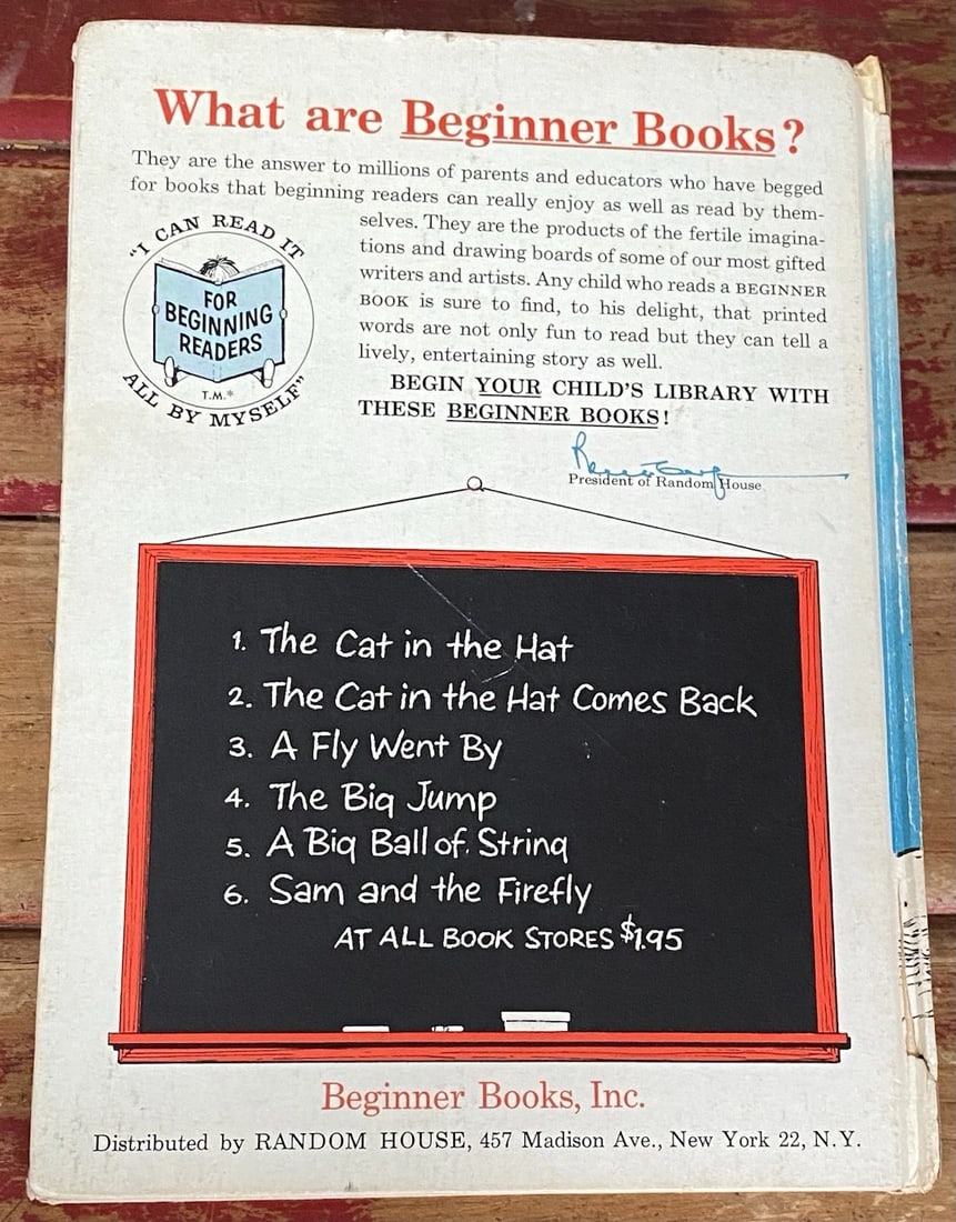 RARE Cat in the Hat Comes Back - Dr. Seuss 1958 - TRUE 1st/1st Printing - 4