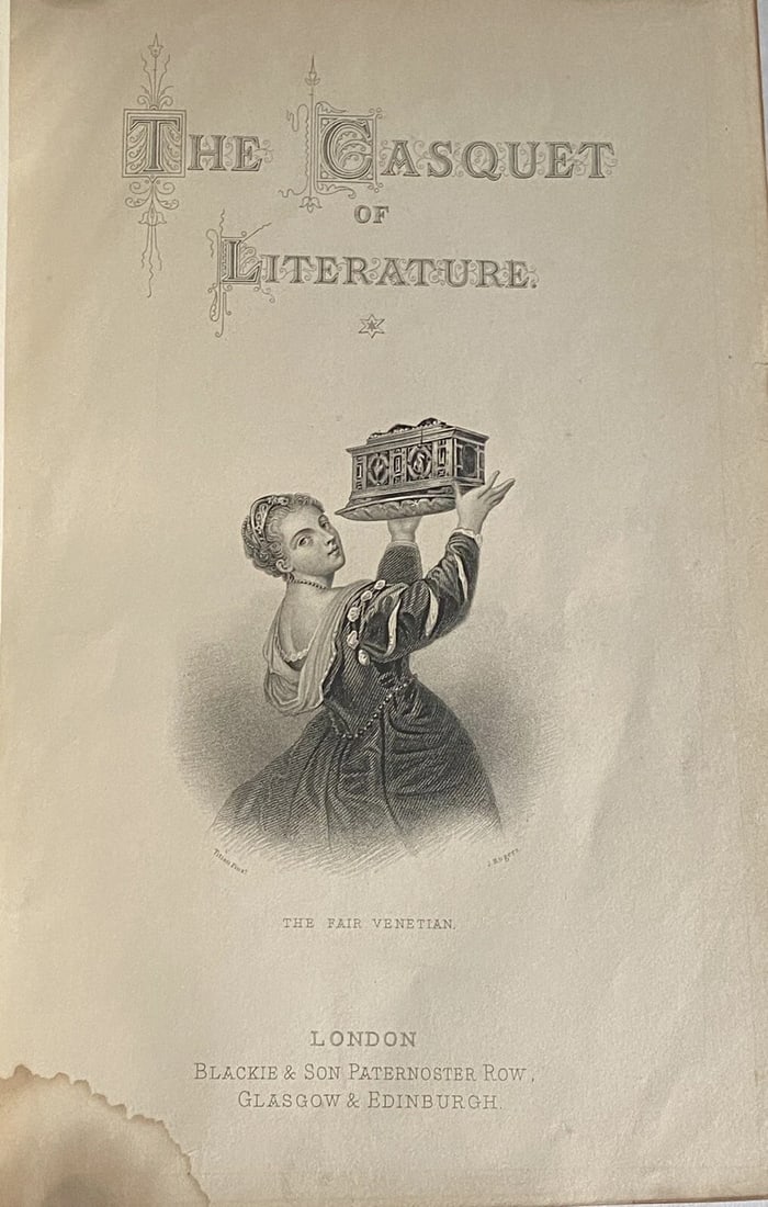 CASQUET OF LITERATURE 1875 VOL. I-II in 1 Volume Partial Leather Gibbon BLACKIE - 5