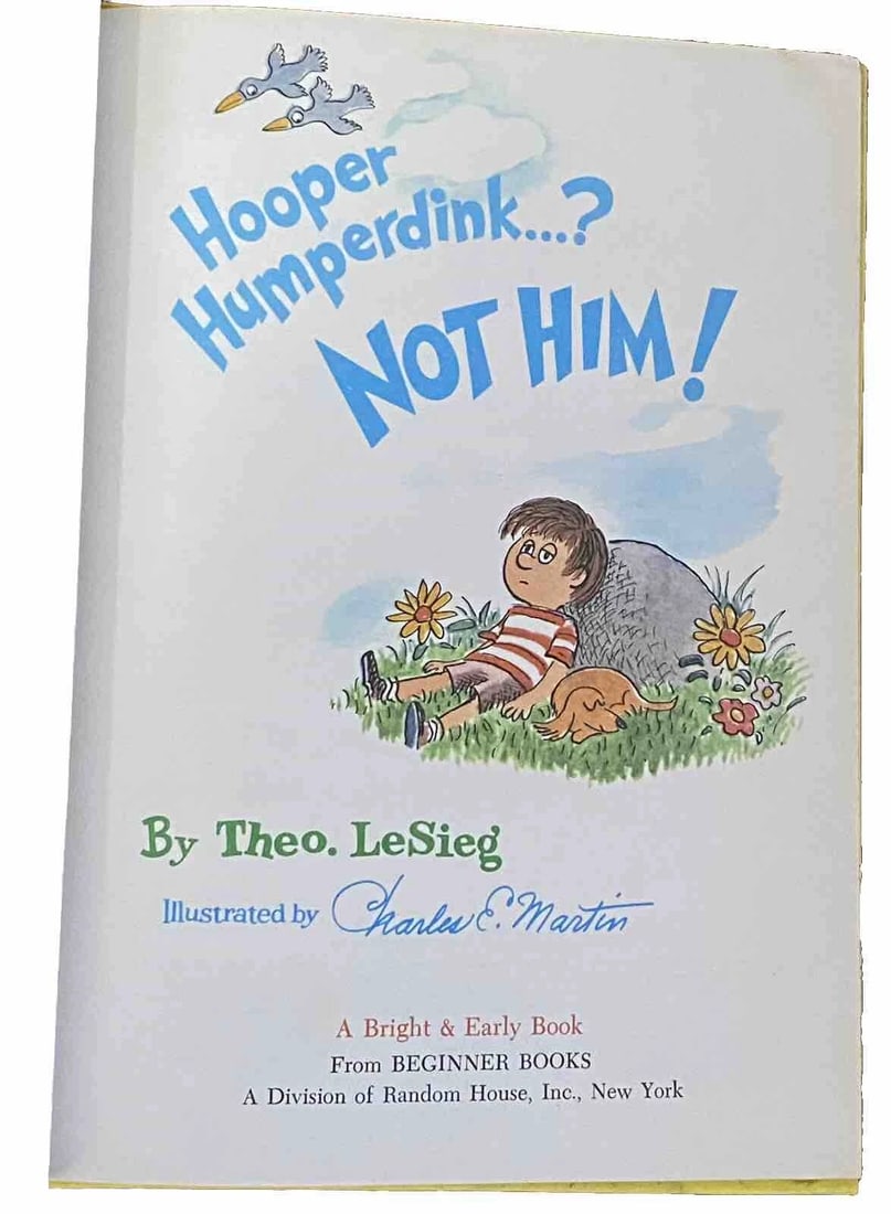 Dr Seuss, as Theo LeSieg HOOPER HUMPERDINK? NOT HIM! 1976 1st BC ED/Print RARE - 3