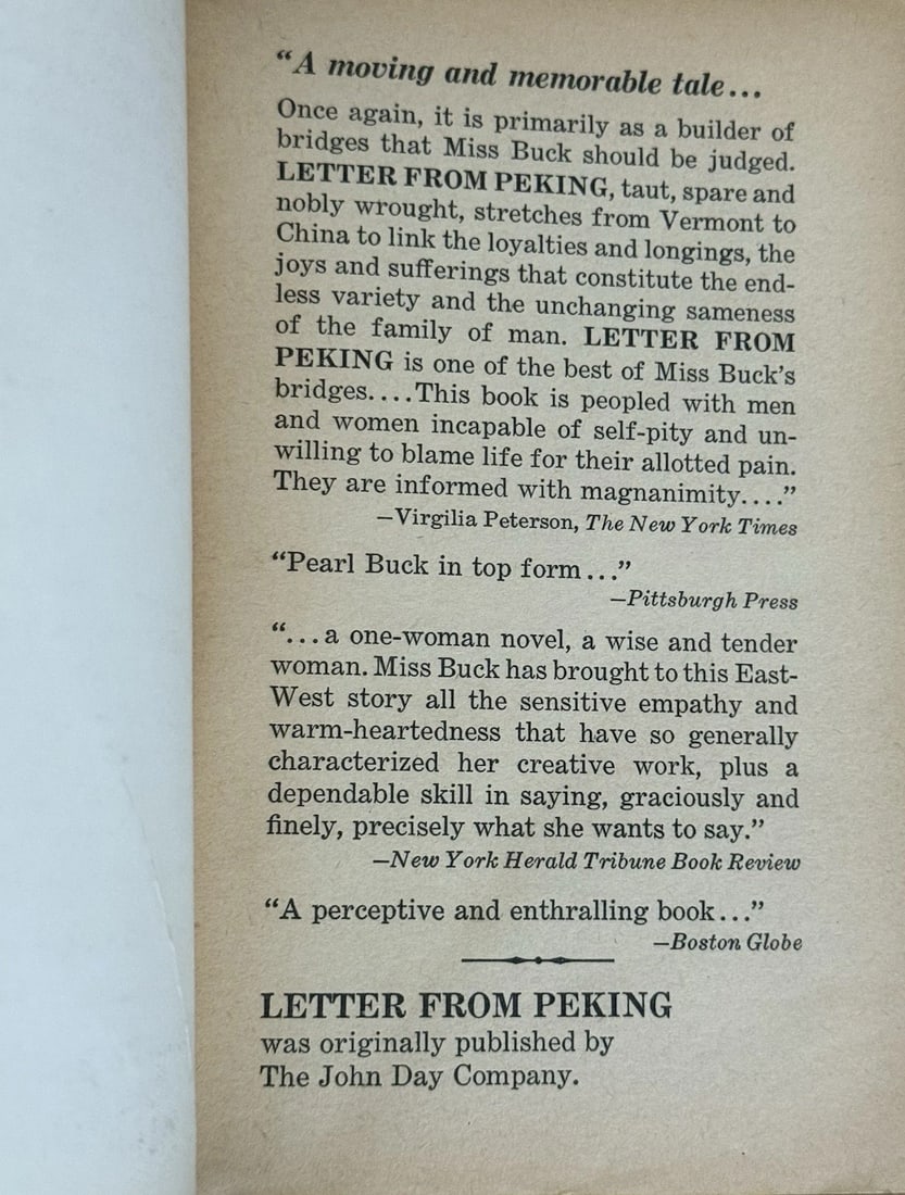Letter From Peking By PEARL S. BUCK PB 1962 1st Ed/2ND Giant Cardinal Ed VGood - 7
