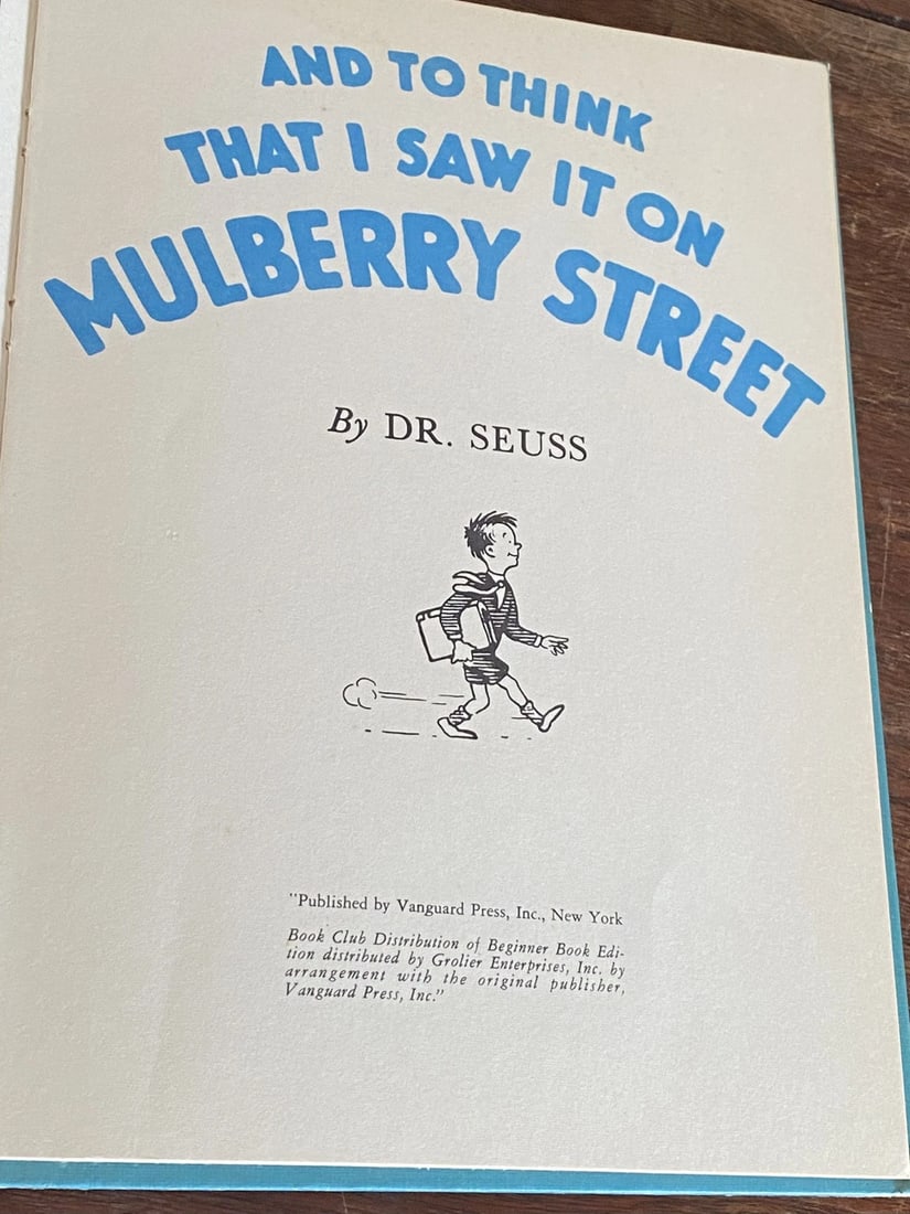 And To Think That I Saw It On Mulberry Street Dr. Seuss Book Club 1937 1stEd/1st - 5