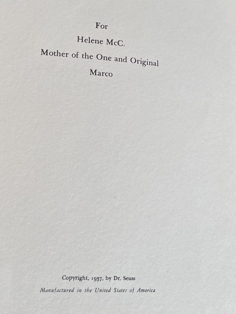 And To Think That I Saw It On Mulberry Street Dr. Seuss Book Club 1937 1stEd/1st - 6