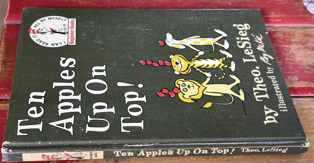 Dr. Seuss 1961 Vtg Book Club Ed Ten Apples Up On Top Theo Lesieg 1st Ed/ 1st Pr - 8