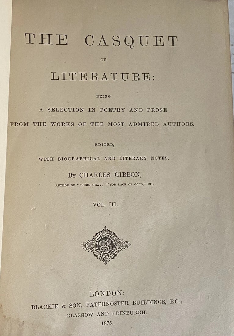 CASQUET OF LITERATURE 1875 VOL III-IV in 1 Volume Partial Leather Gibbon BLACKIE - 3
