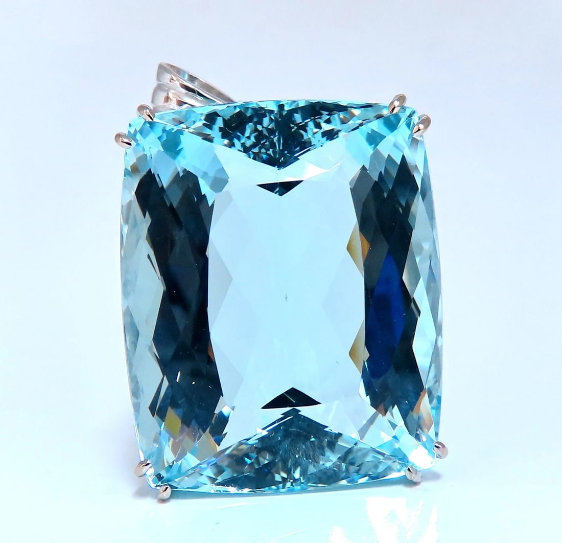 GIA Certified Natural 140.01ct Aquamarine Diamonds Necklace 18kt & Plat** - 5