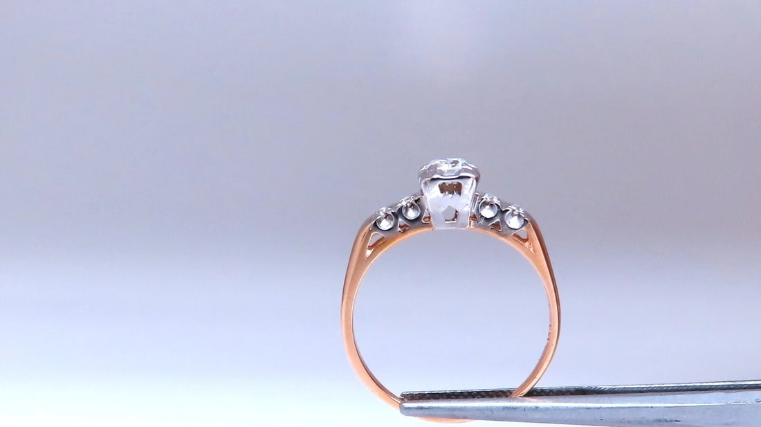 Vintage Natural Diamond Engagement ring .40ct 14kt Gold - 5
