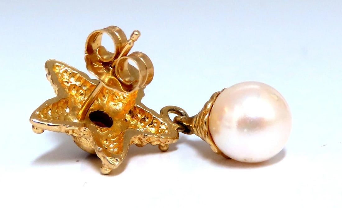 Starfish Pearl Statement Earrings 14kt** - 2
