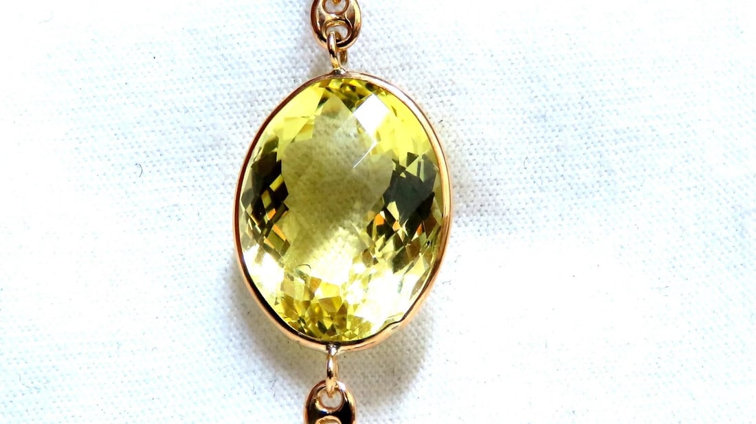 150ct natural purple green amethyst necklace 14kt Gold** - 6