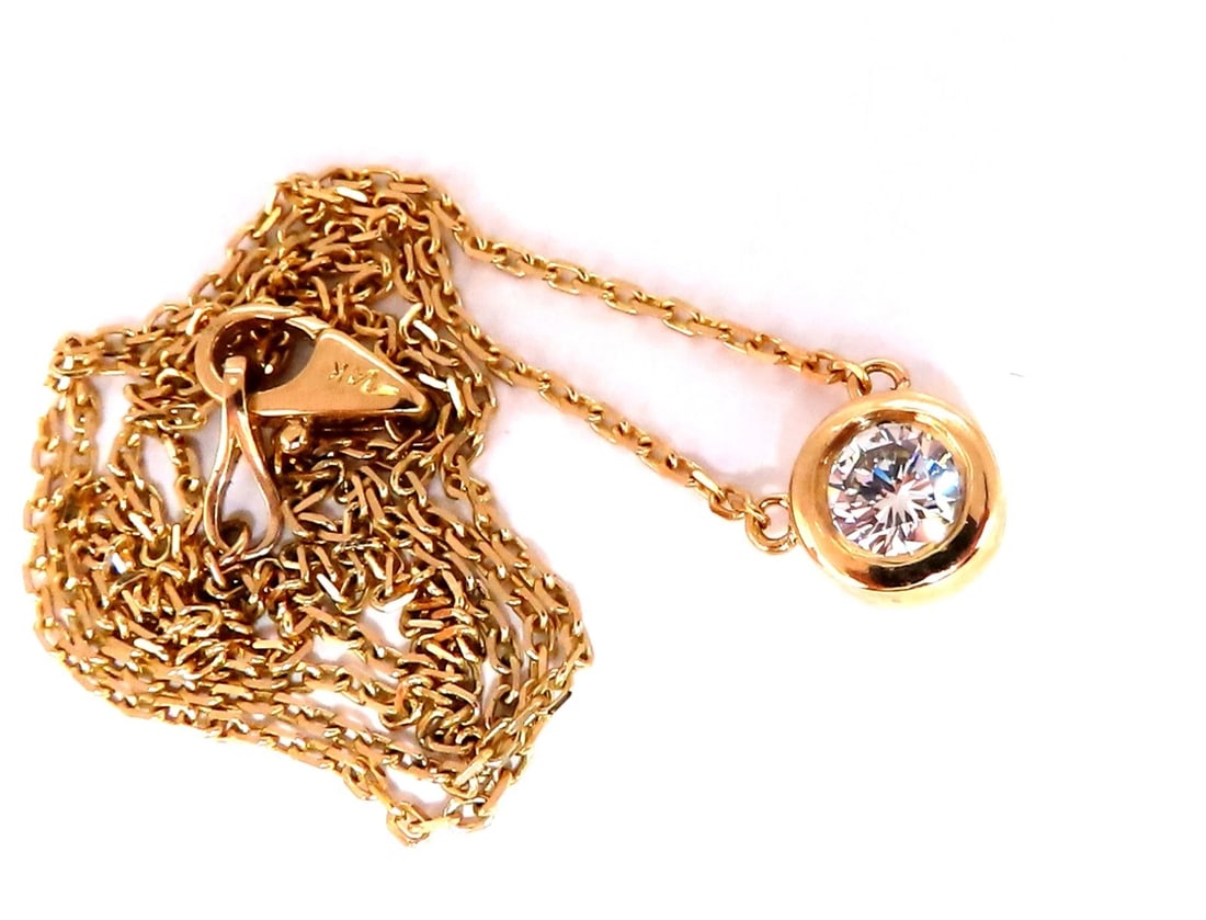 GIA Certified .44ct Diamond Solitaire Necklace G/Vs1** - 4