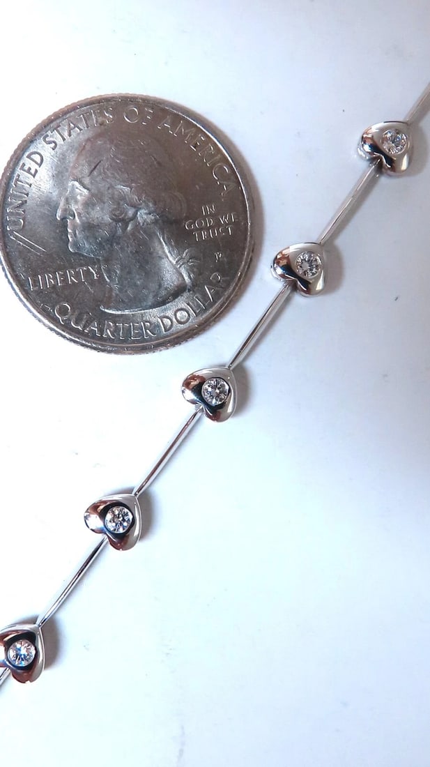 .80ct Natural Diamonds Heart Link Bracelet 14kt gold ** - 5