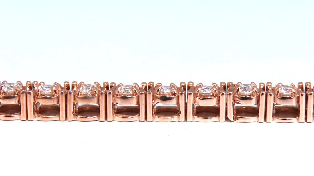 2ct. natural round diamonds tennis bracelet classic 14 karat rose gold** - 2