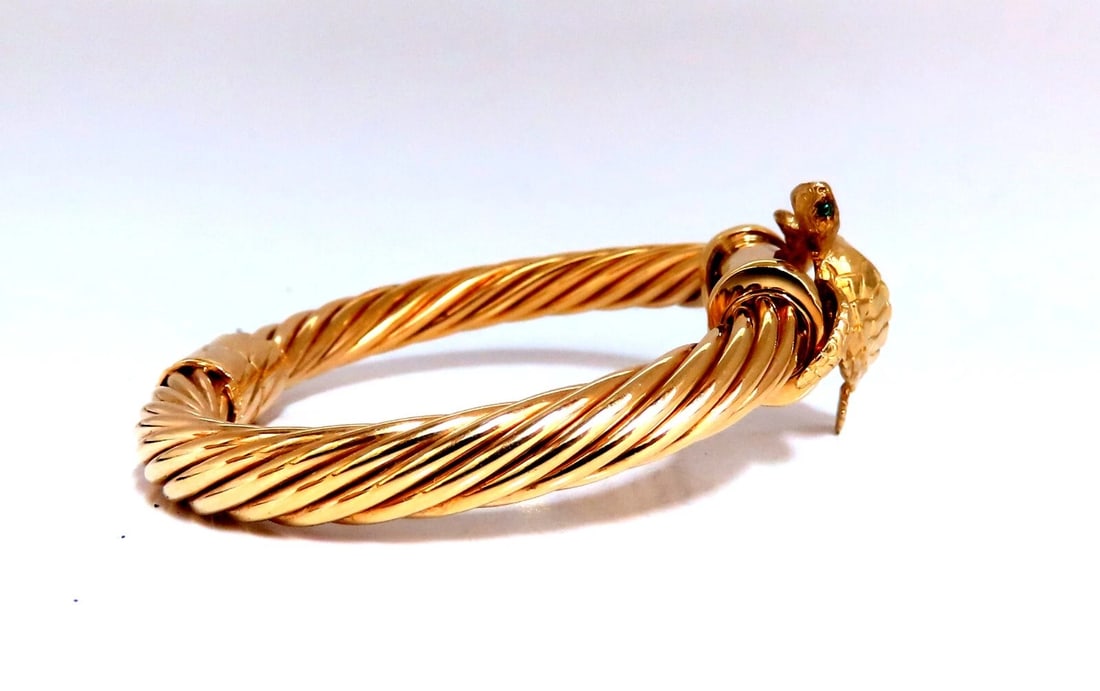 Turtle Candy Cane Twist Bangle 14kt** - 3