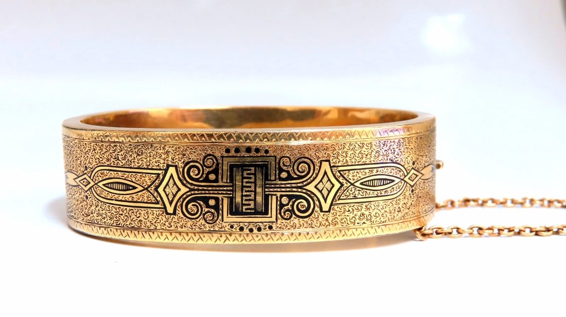 Antique Child's Bangle Bracelet 14kt Circa 1873** - 3