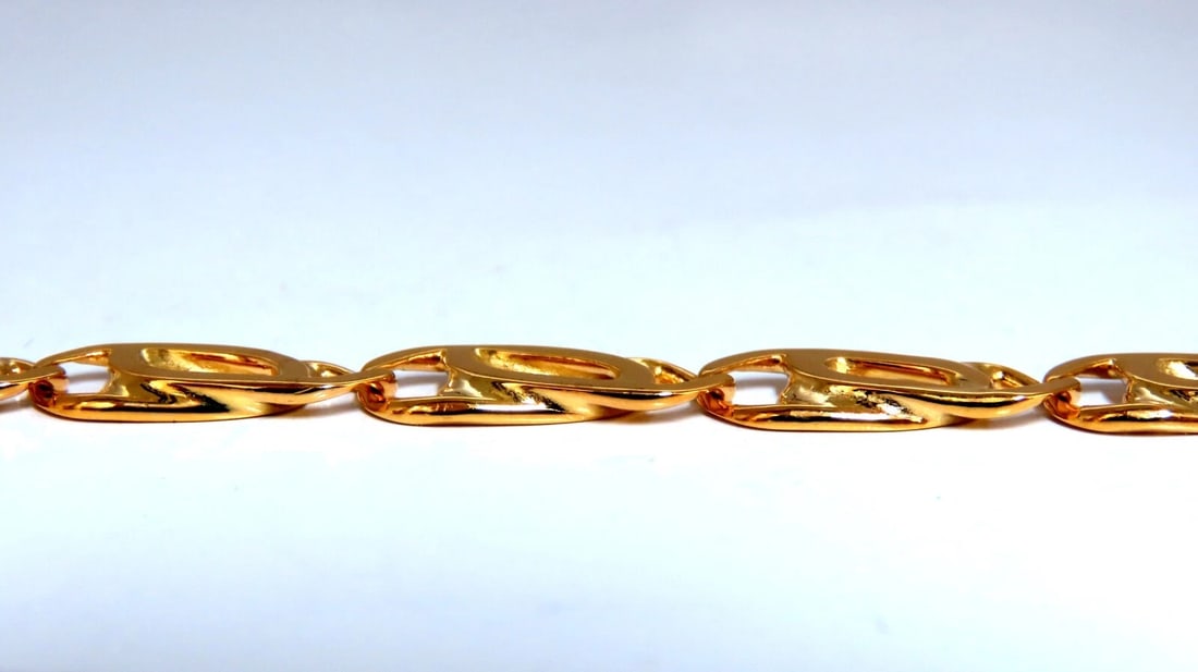 Modified Paper Clip Link Bracelet 14kt Gold 15.6 Grams** - 7