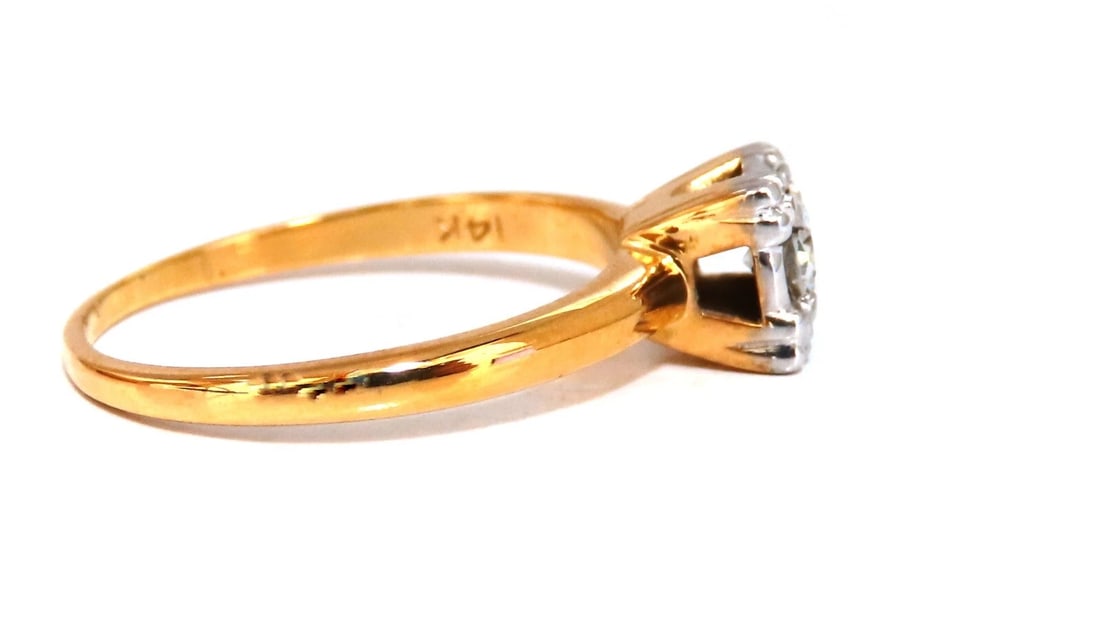 .35ct natural round diamond solitaire ring 14 karat vintage** - 4