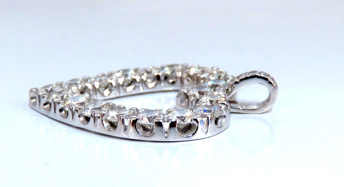 2.72ct natural diamonds open heart necklace 14kt g/vs** - 3