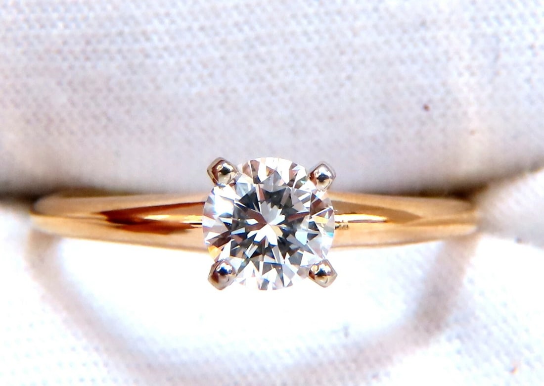 GIA Certified .60ct round cut natural diamond solitaire ring classic G/Vs** - 6