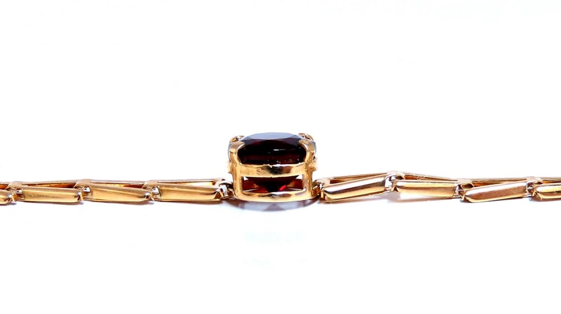 3.50ct natural garnets bracelet 14kt gold** - 3