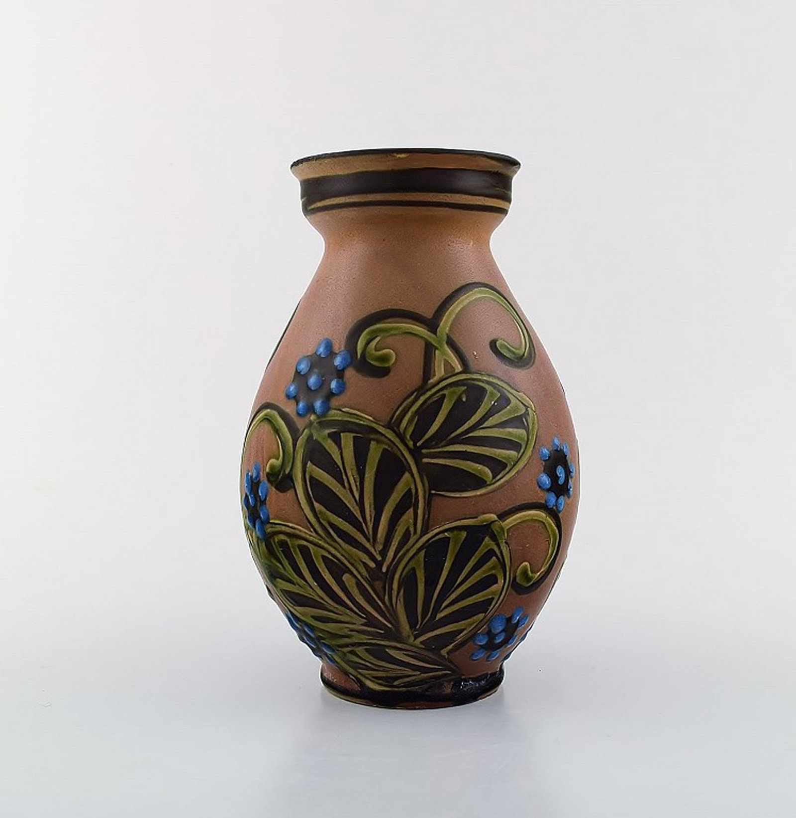 Kähler, HAK, glazed stoneware vase in modern design. 1930 / 40's. (1 of 5)