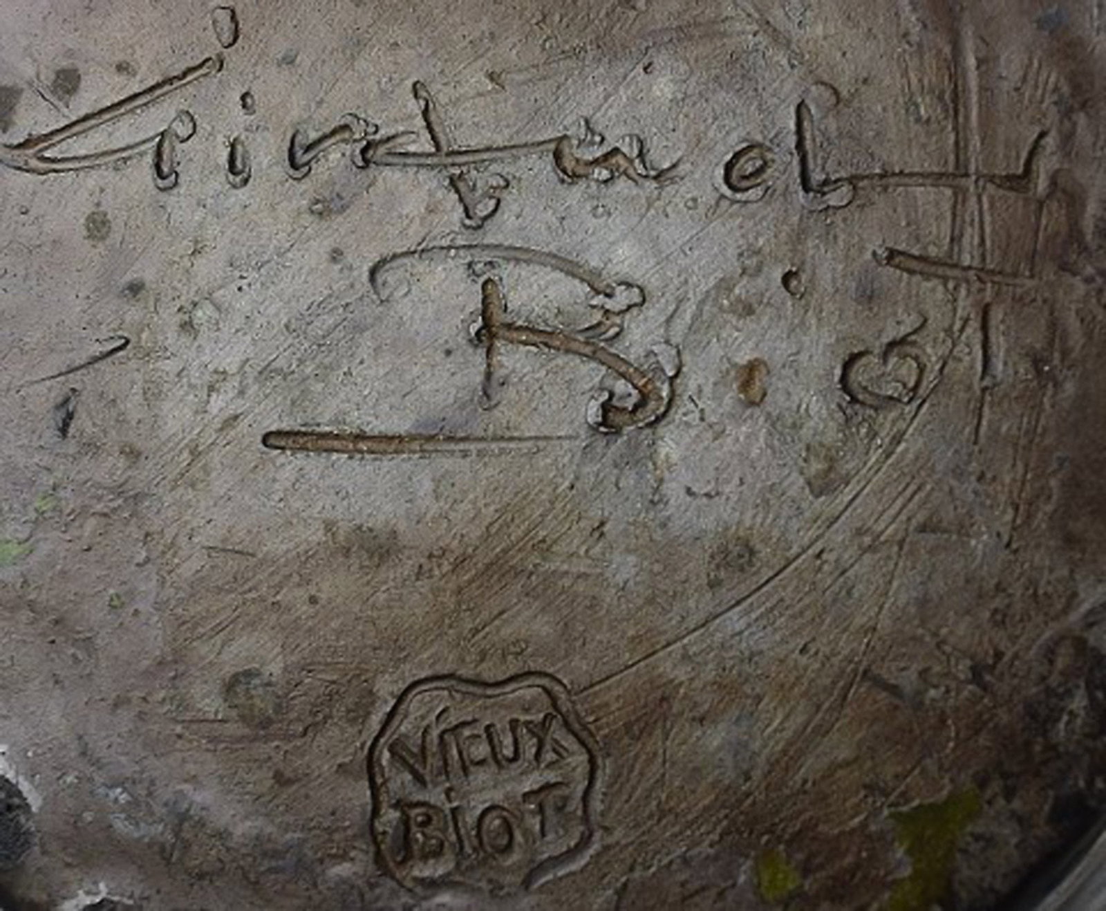 Monumental 68 cm. Vieux Biot, France art pottery jug/pitcher. - 6