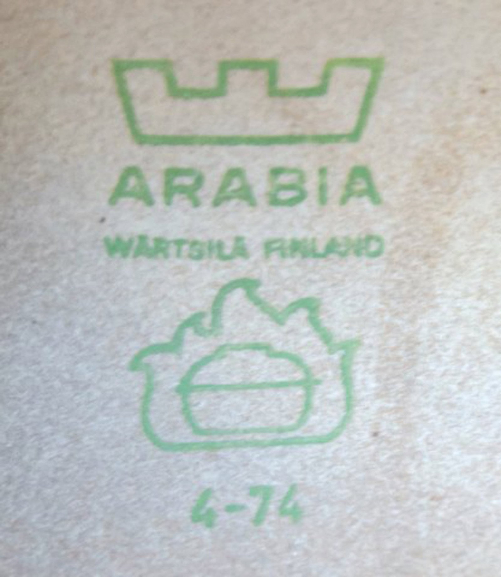 Arabia stoneware, 60 / 70s. pans and pots and a large platter, 5 parts. Finnish design. - 6