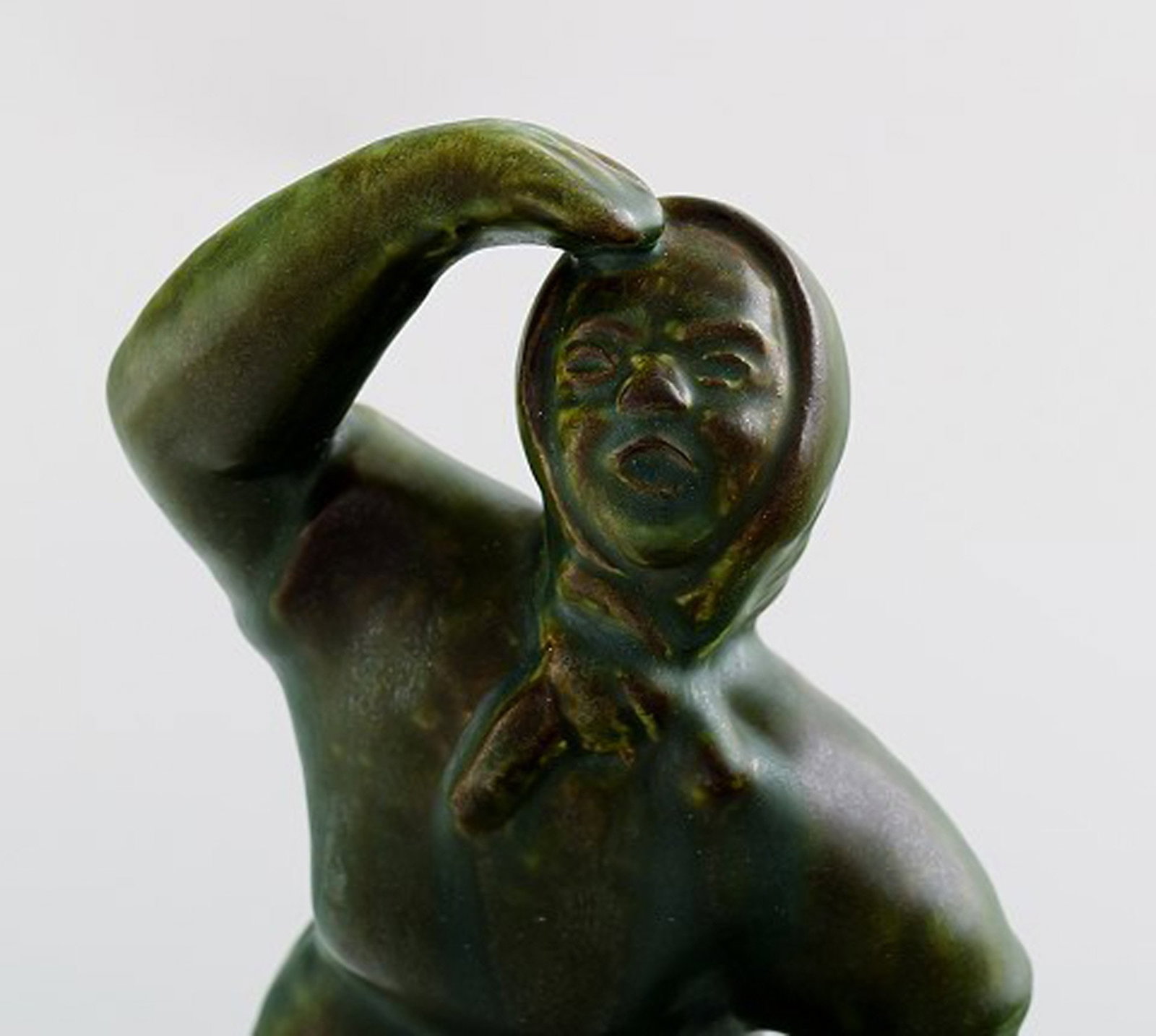 Michael Andersen pottery from Bornholm. Large figure of fisherman's wife. - 2