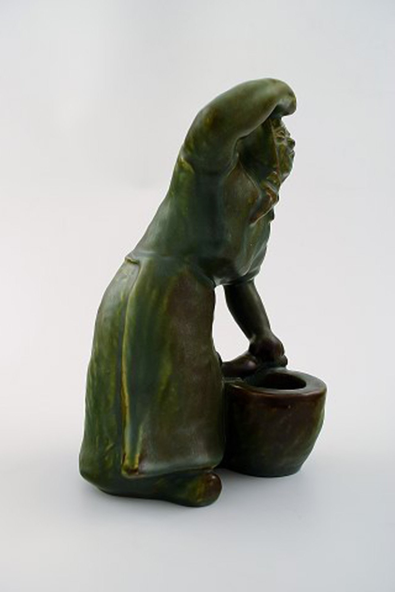 Michael Andersen pottery from Bornholm. Large figure of fisherman's wife. - 8
