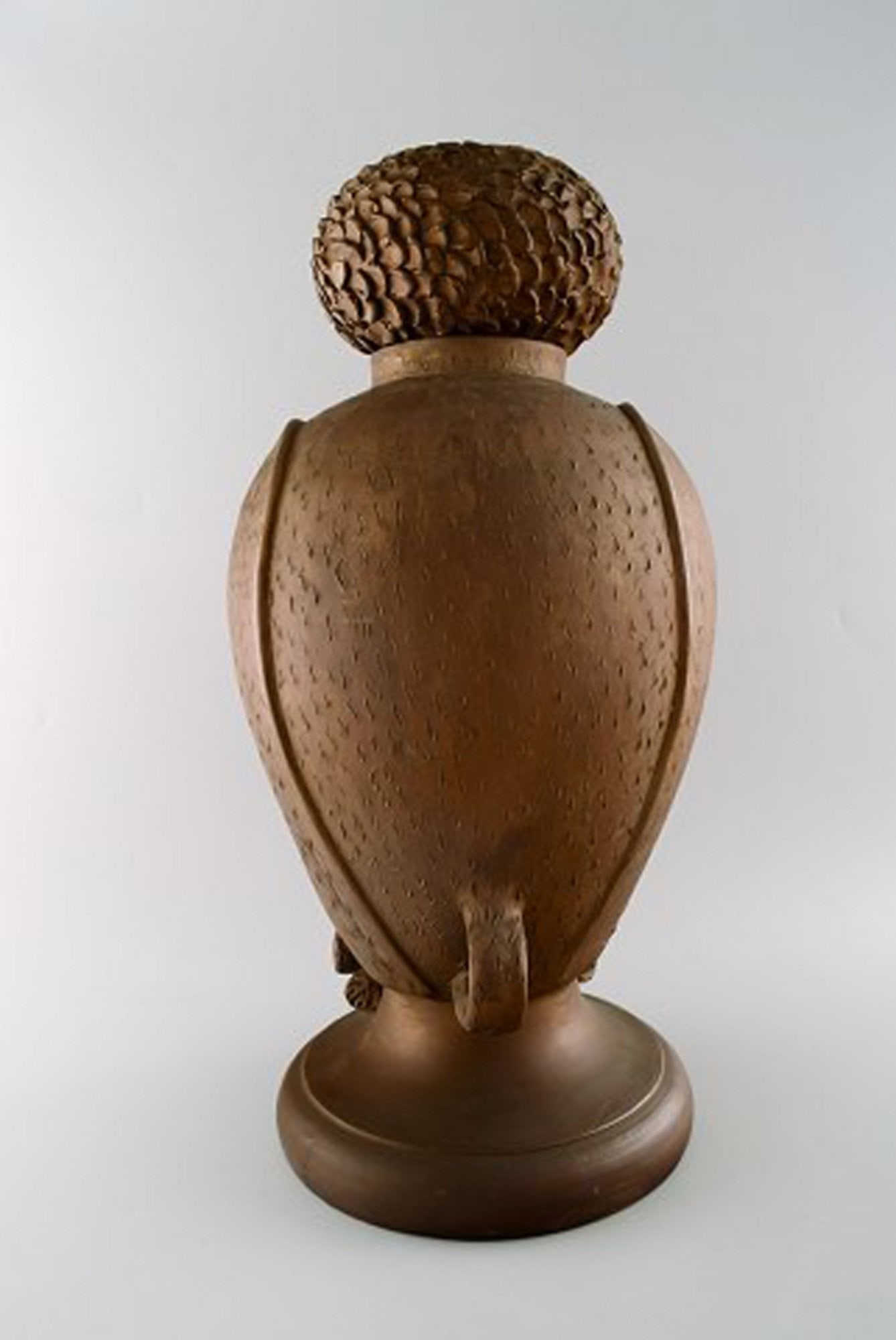 Large Danish Skotterup owl with removable head of glazed earthenware. - 3