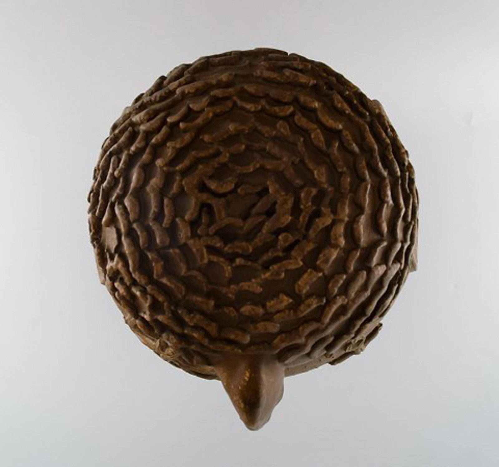 Large Danish Skotterup owl with removable head of glazed earthenware. - 8