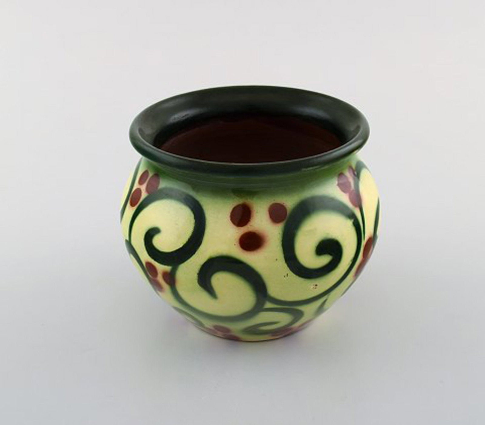 Danish ceramist. Small flower pot in glazed ceramics. 1950 / 60's. - 2