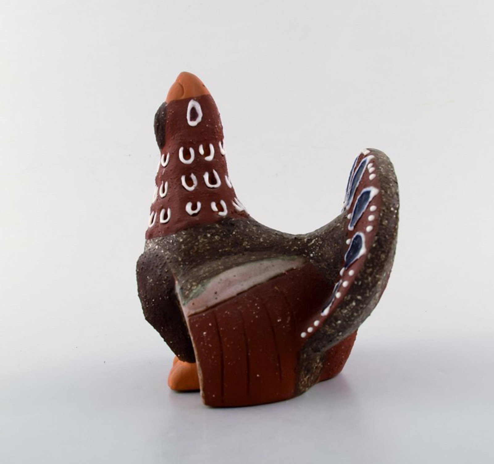 Thomas Nittsjo unique ceramic figure in the form of a bird. Swedish design, 1960's. (1 of 6)