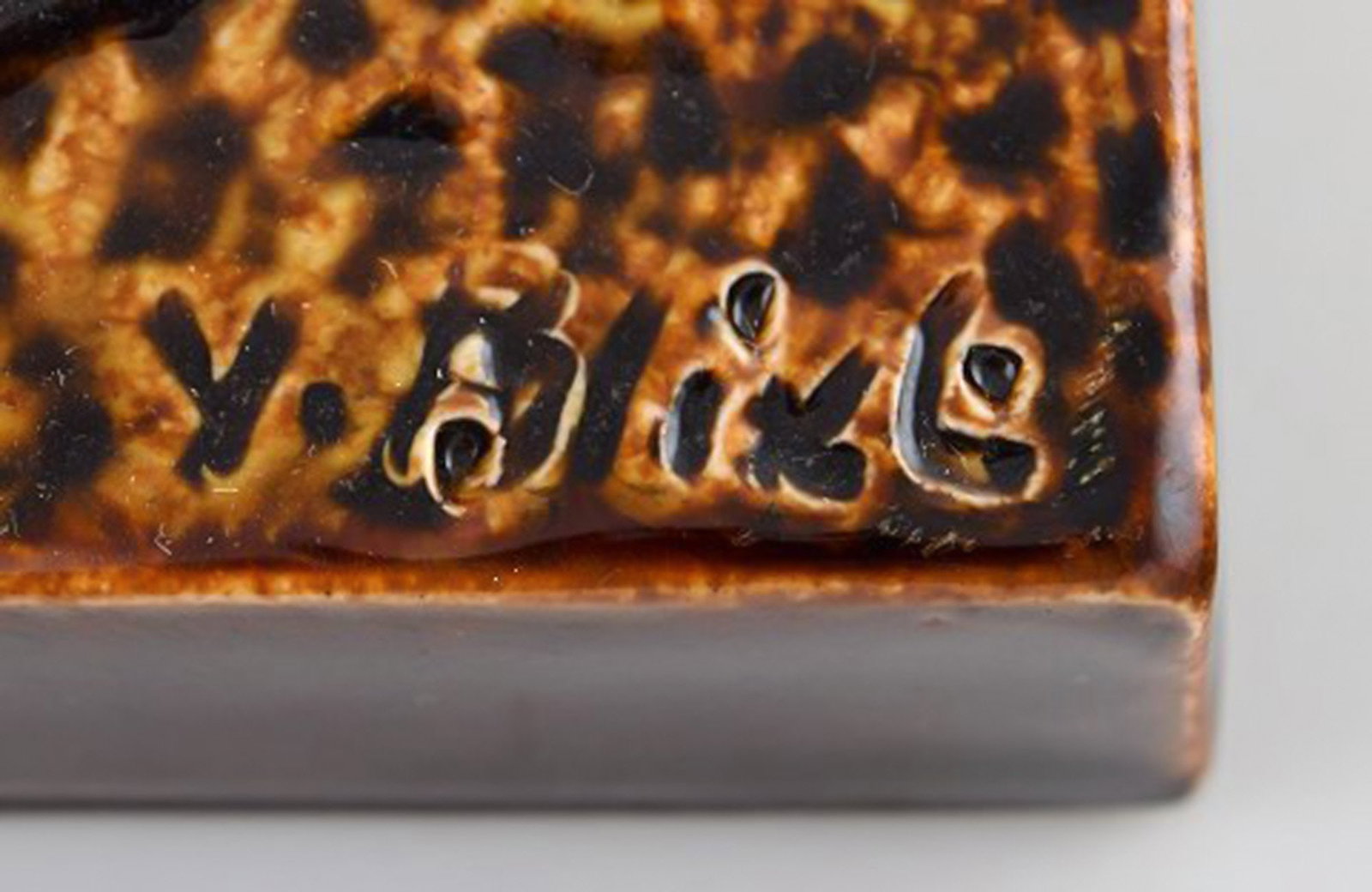 Yngve Blixt (1920-1981) Sweden. Wall plaque in glazed stoneware decorated with sailboat. 1970's. - 4