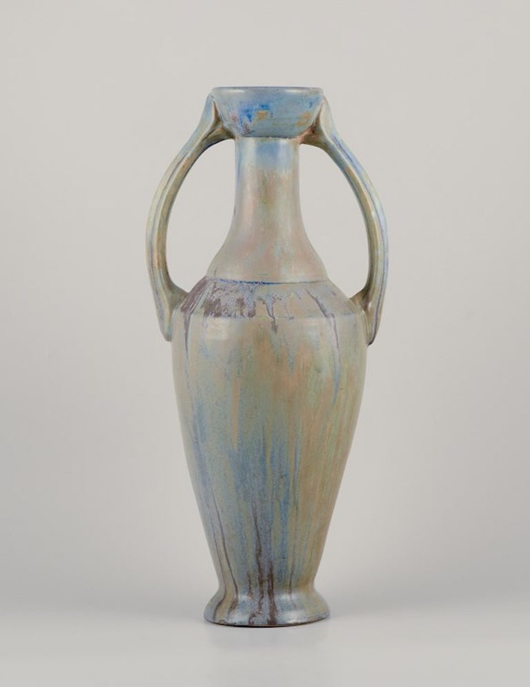 Gilbert Méténier, French ceramicist. Large impressive ceramic vase with double handles. - 2