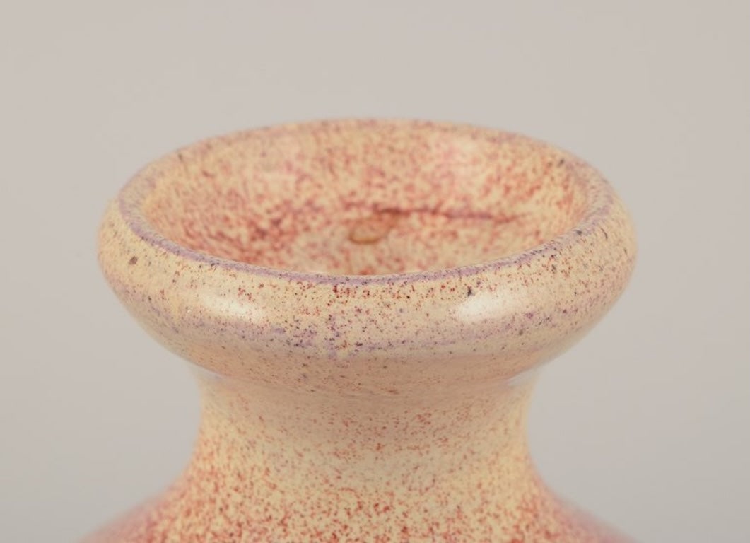 European Studio Ceramist. Unique ceramic vase, round shape. Approximately 1980s. - 5