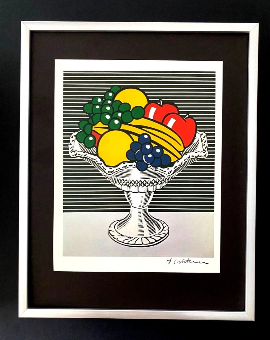 ROY LICHTENSTEIN + 1981 SIGNED PRINT + WITH NEW SILVER FRAME: Title:ROY LICHTENSTEIN + 1981 SIGNED PRINT + WITH NEW SILVER FRAME Description:This is a Beautiful and Scarce 1981 Print after ROY LICHTENSTEIN FACSIMILE SIGNED INK Mounted and Framed covering an area