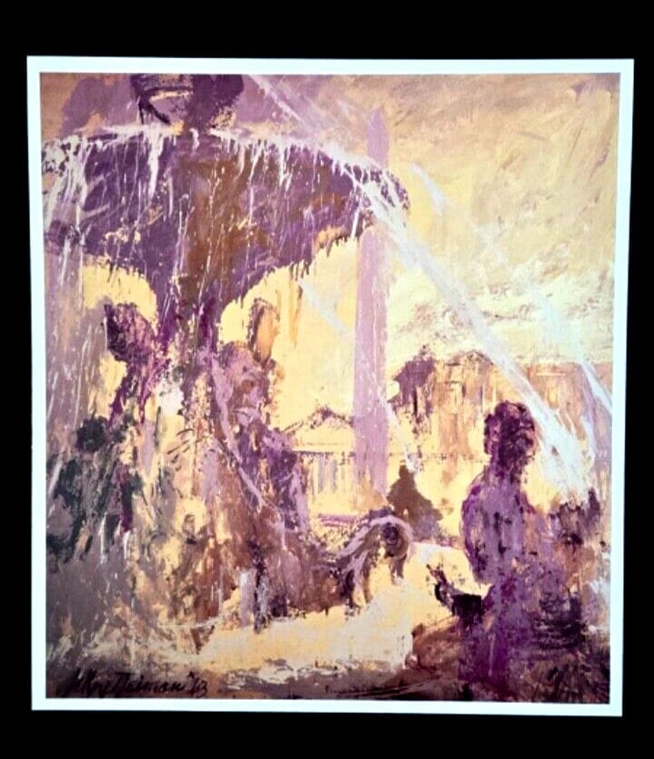 LeRoy Neiman PLACE CONCORDE PARIS Signed Pop Art Mounted & Framed | New 16X12in. - 2