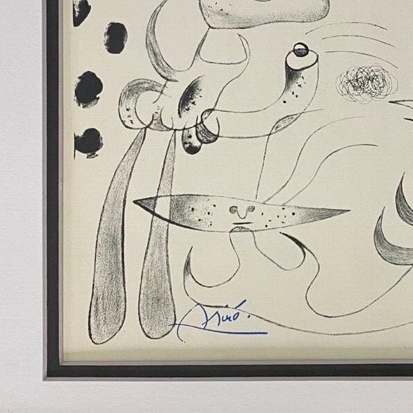 JOAN MIRO 1971 BEAUTIFUL SIGNED PRINT MATTED 11 X 14 WITH FREE FRAMING! - 3