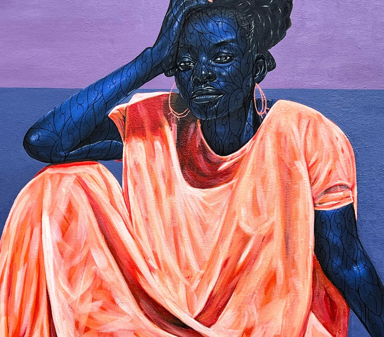 Taiwo Odejinmi, Lady in the Orange dress (All I have is Me) - 21st Century, Contemporary, Women, - 6