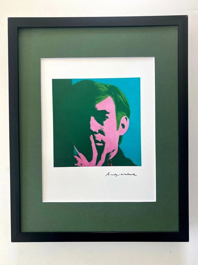 ANDY WARHOL | SELF PORTRAIT SIGNED VINTAGE PRINT MATTED & FRAMED (1 of 2)