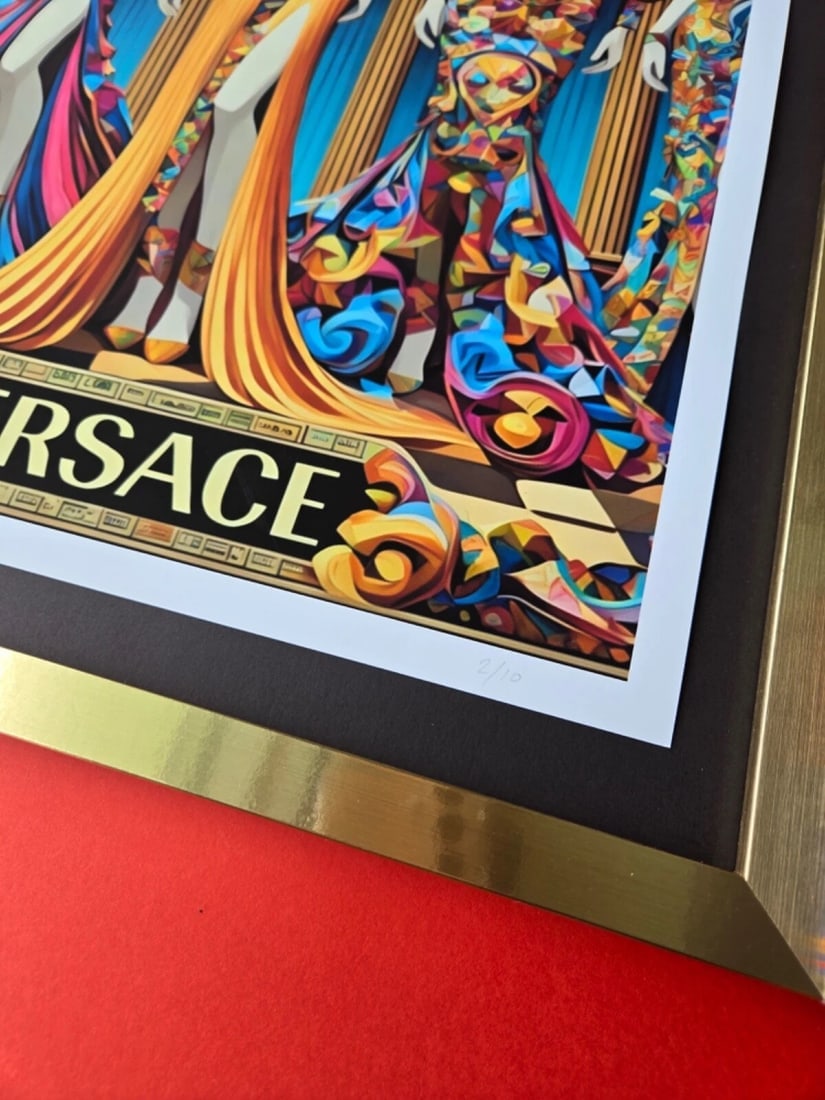 ALEXANDER DULAC + VERSACE LARGE Hand Signed Authentic Print LtdEd of 10 COA - 4