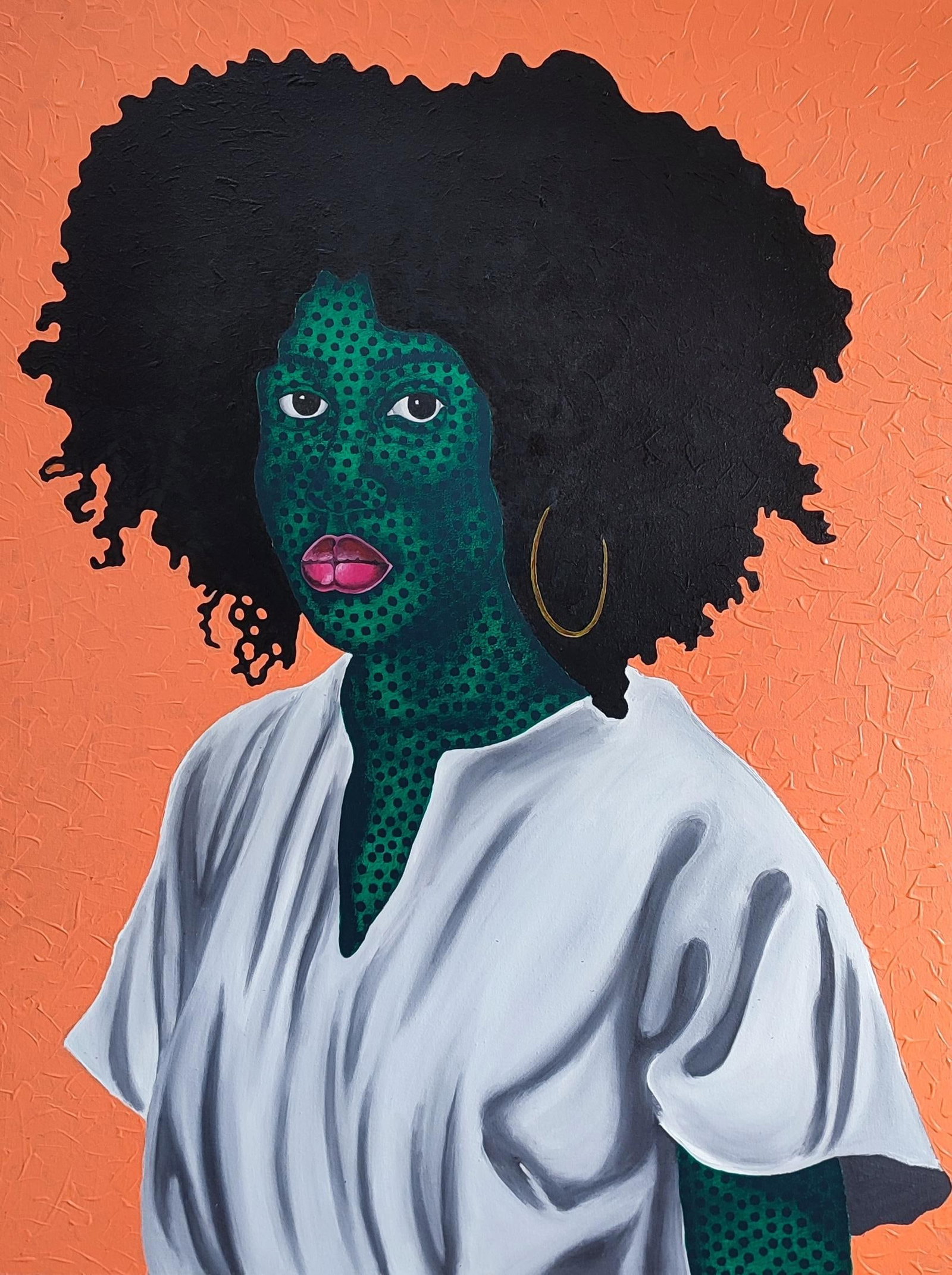 Makama John, Hilda - 21st Century, Contemporary, Figurative Portrait, Africa Women Hair, Eyes, 2024 - 2