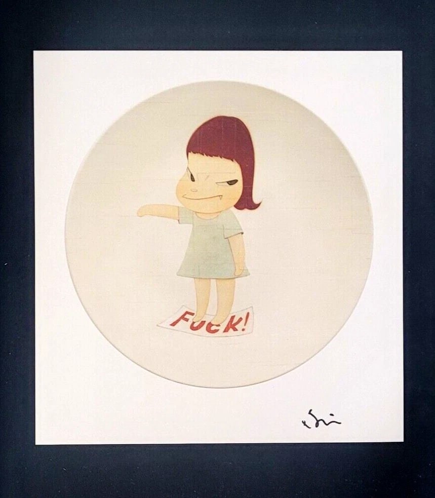 YOSHITOMO NARA | BEAUTIFUL PRINT FROM JAPAN | SIGNED MOUNTED AND FRAMED 14X11IN$ - 2