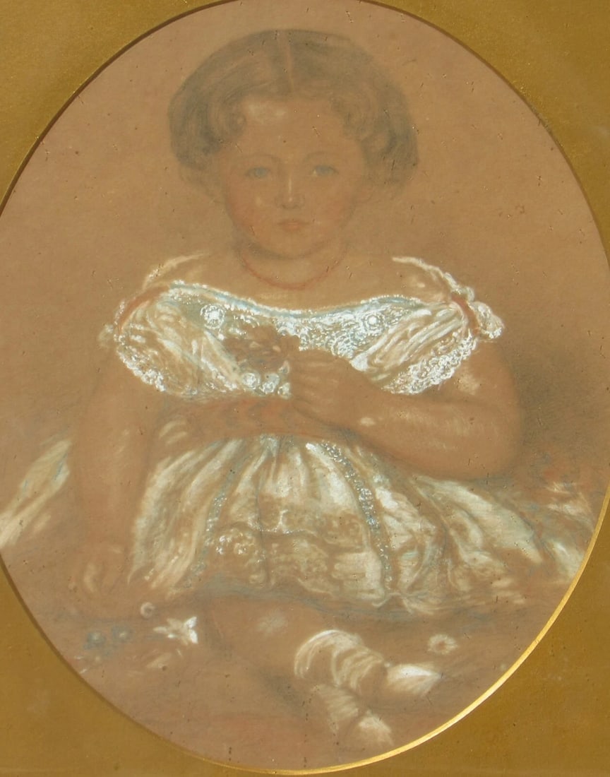 Victorian Turn of Century Young Female Child Pastel - 3