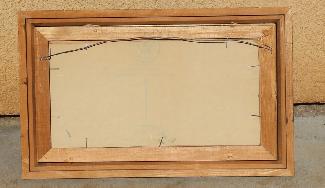 GUY ROWBURY Original Acrylic painting Snow Falling on a Farm in Winter Early 70s - 5