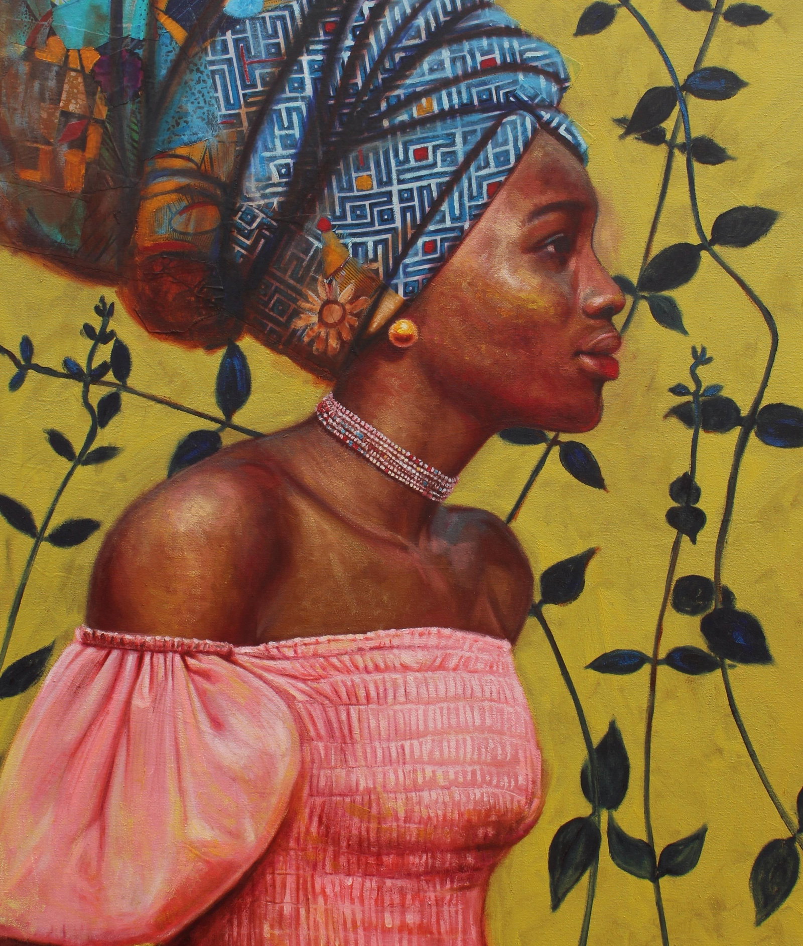 Clement Mmaduako Nwafor, Halo of Blooms - 21st Century, Contemporary, Figurative, Oil, Women - 8