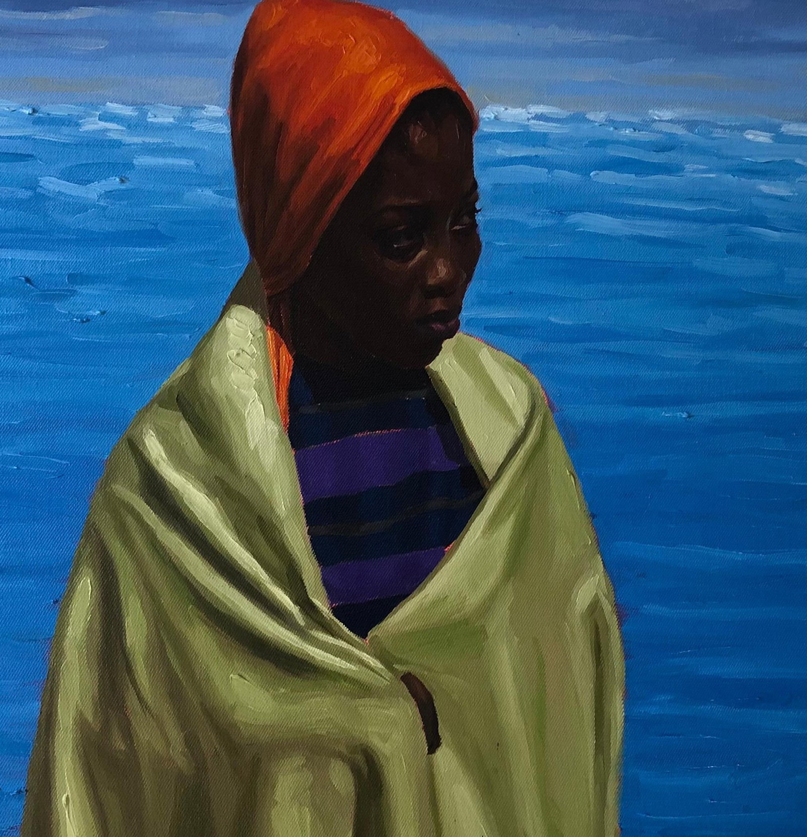 Simon Obeka, Having Done All, I Stand 2 - 21st Century, Contemporary, Landscape, Women, Oil, 2023 - 3