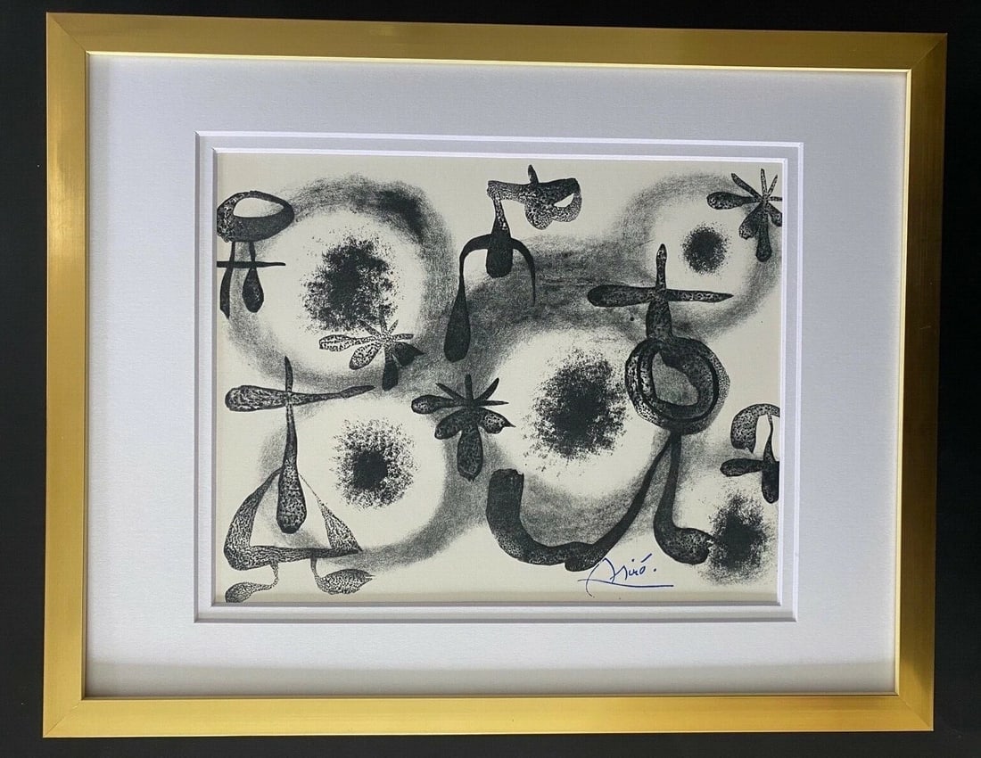 JOAN MIRO 1971 BEAUTIFUL SIGNED PRINT MATTED 11 X 14 + BUY IT NOW!! LIST $695: Title:JOAN MIRO 1971 BEAUTIFUL SIGNED PRINT MATTED 11 X 14 + BUY IT NOW!! LIST $695Description:This is a Beautiful and Scarce 1971 Print After JOAN MIRO FACSIMILE SIGNED IN INK Professionally Matted