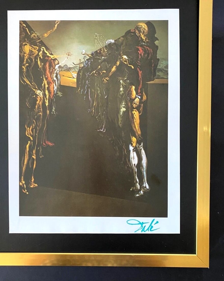 Salvador Dali 1970 Vintage Offset Lithograph Framed Surrealist Art - 2